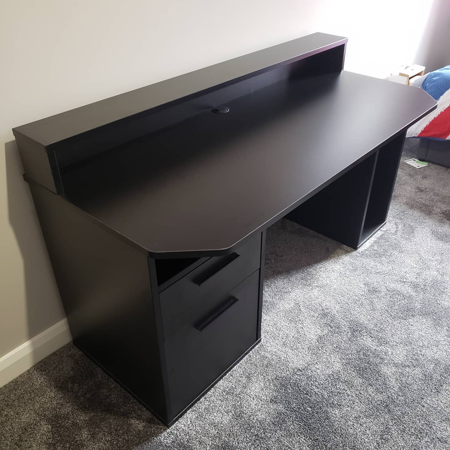 Large Black Desk Assembly