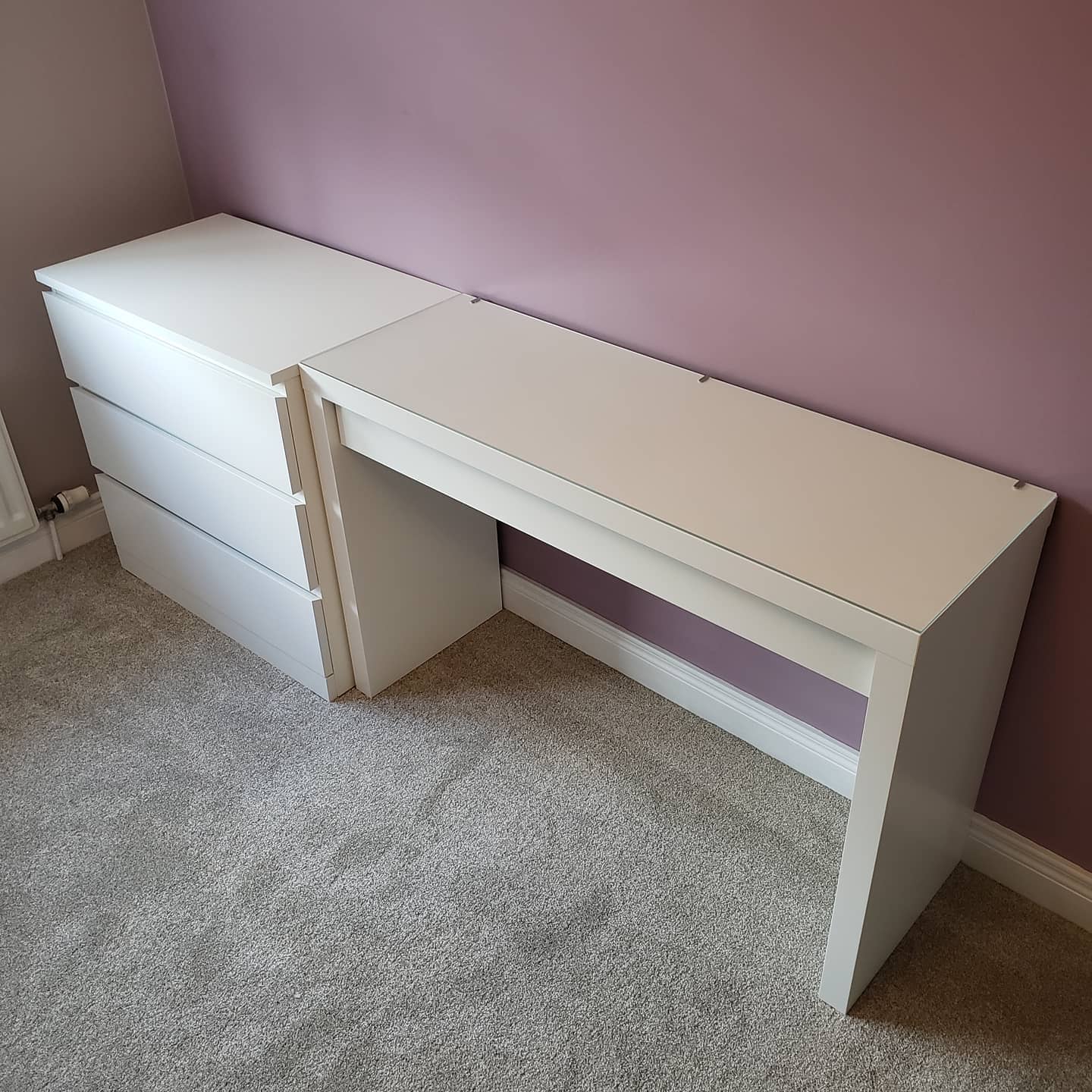 IKEA MALM Desk and 3-Drawer Chest